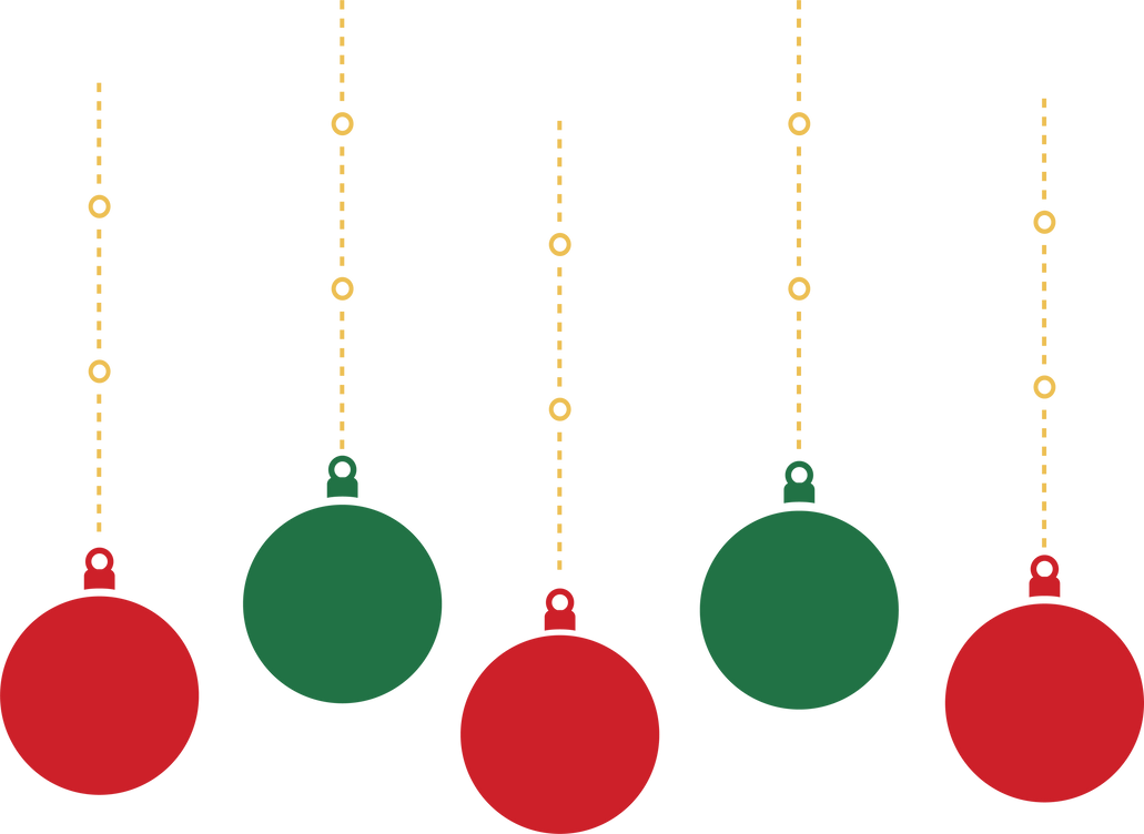 Christmas ornament hanging illustration